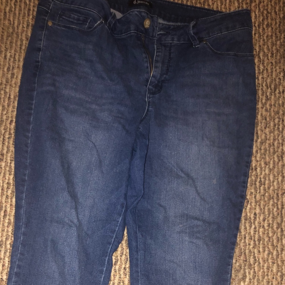 Skinny blue floral print d.jeans plus size